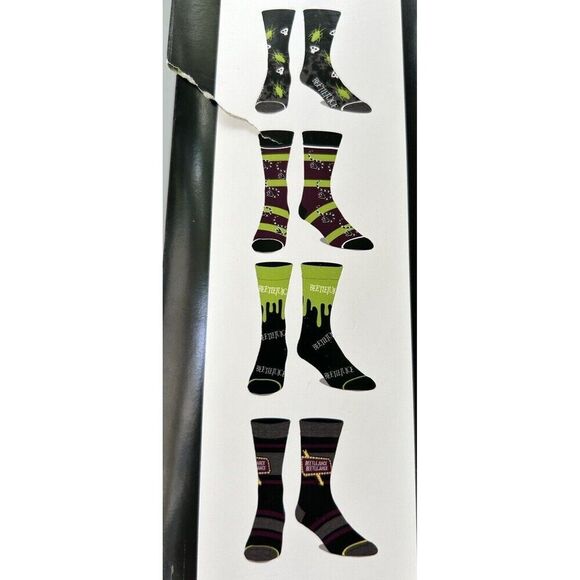 Beetlejuice the Movie  Socks 6 Pair CREW SOCKS Men Size 8-12 Bioworld - Picture 7 of 8